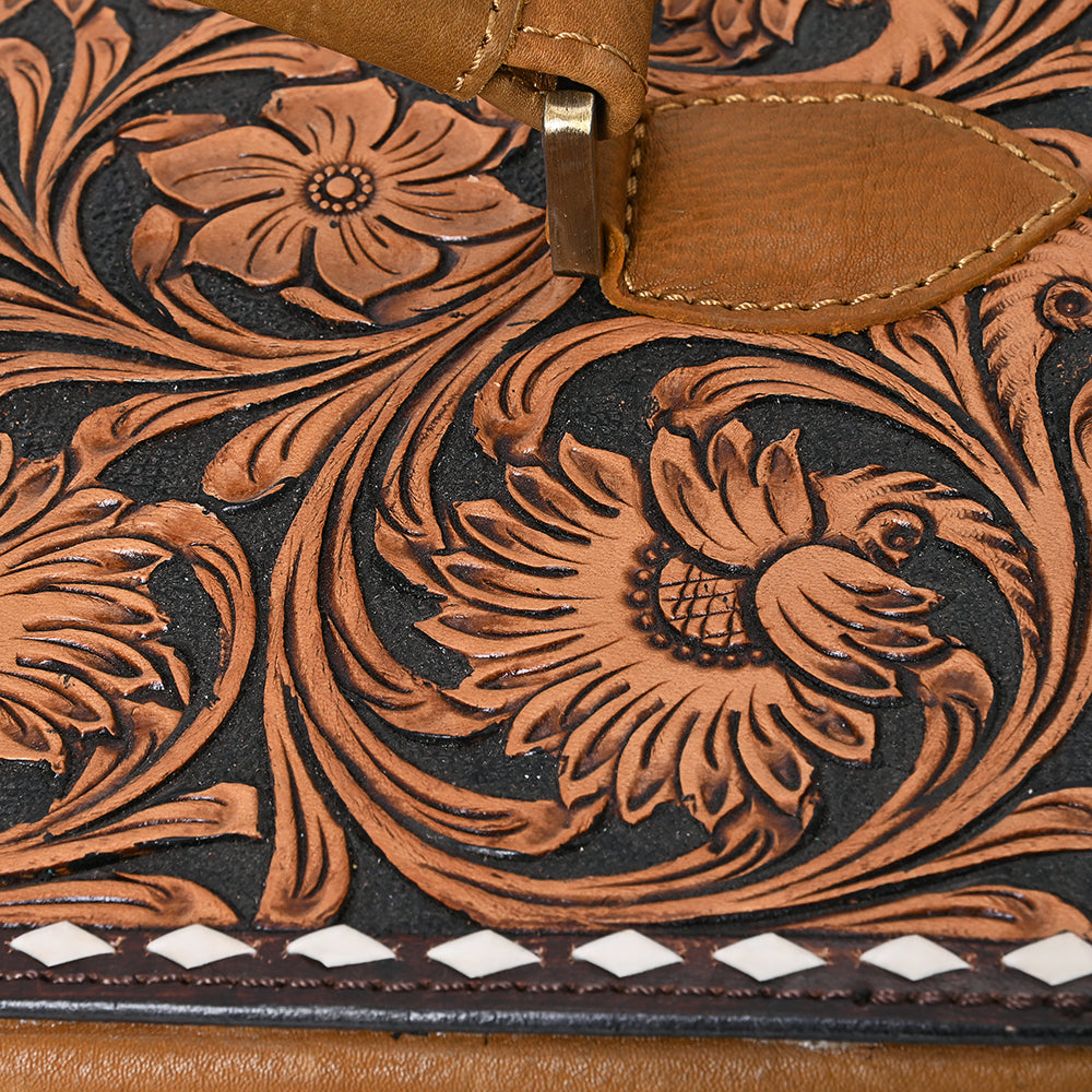 American Darling Jewelry Case Hand Tooled Hair On Genuine Leather Women Bag Western Handbag Purse |