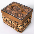 American Darling Jewelry Case Hand Tooled Hair On Genuine Leather Women Bag Western Handbag Purse |