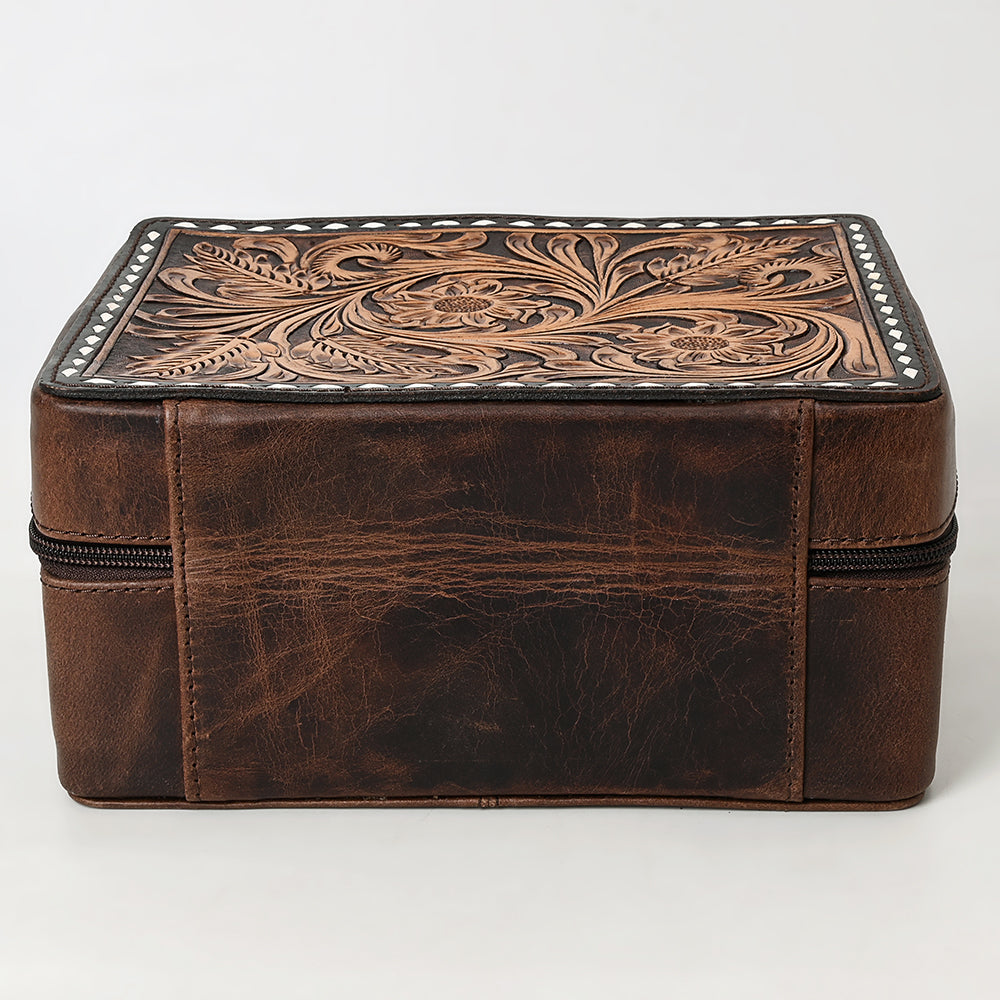 American Darling Jewelry Case Hand Tooled Genuine Leather