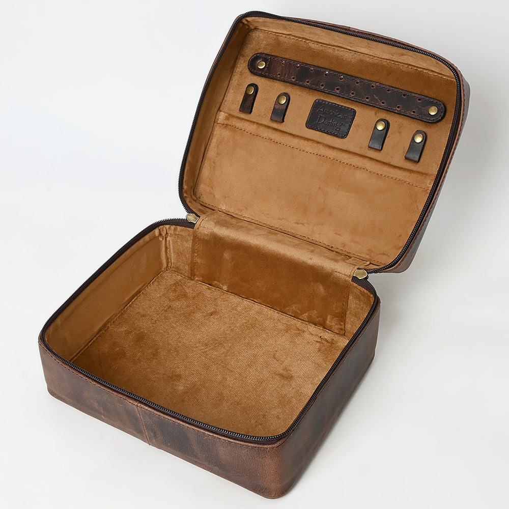 American Darling Jewelry Case Hand Tooled Genuine Leather