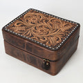 American Darling Jewelry Case Hand Tooled Genuine Leather