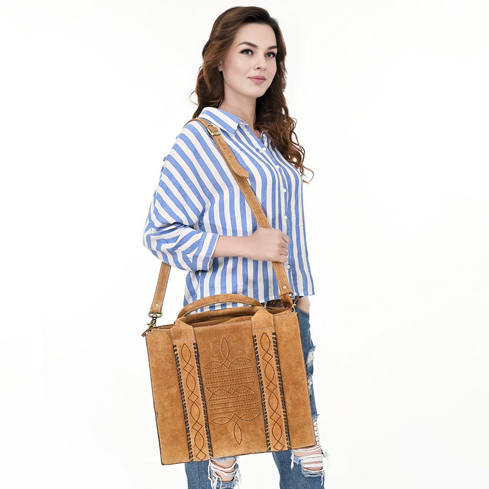 American Darling Tote Genuine Suede Leather