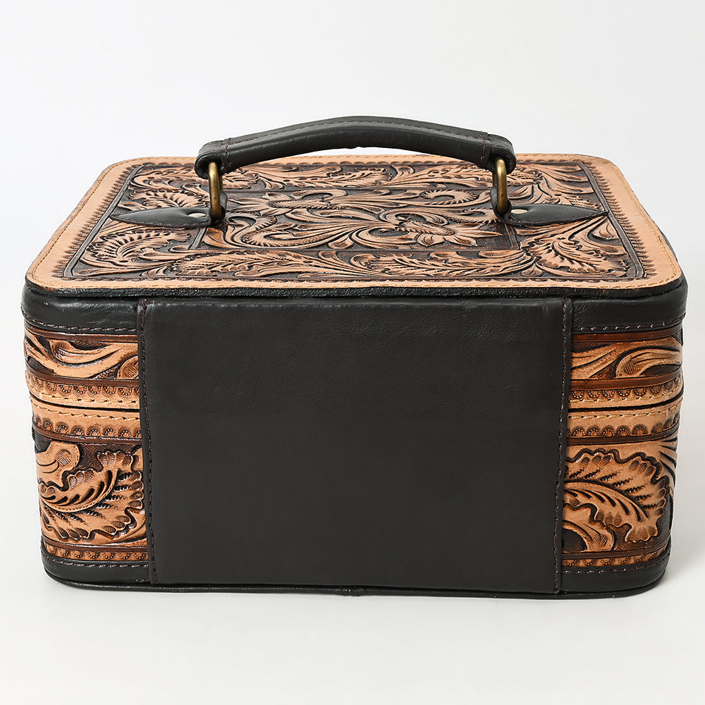 American Darling Hand-Tooled Genuine Leather Jewelry Case