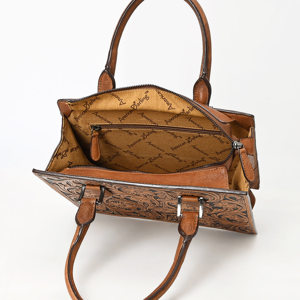 American Darling Tote Beautifully Hand Tooled Genuine Leather Women Bag Western Handbag Purse | Travel Bags College Casual