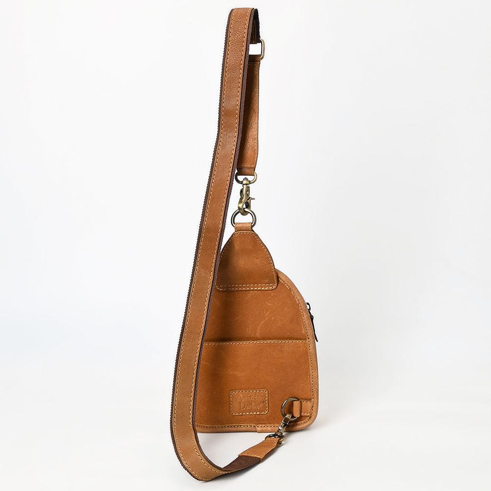 American Darling Hand-Tooled Genuine Leather Sling Bag