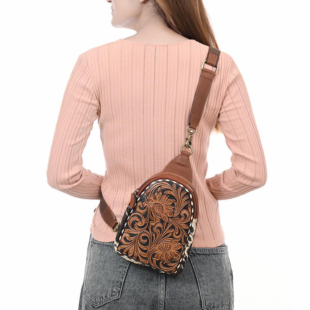 American Darling Sling Beautifully Hand Tooled Genuine Leather