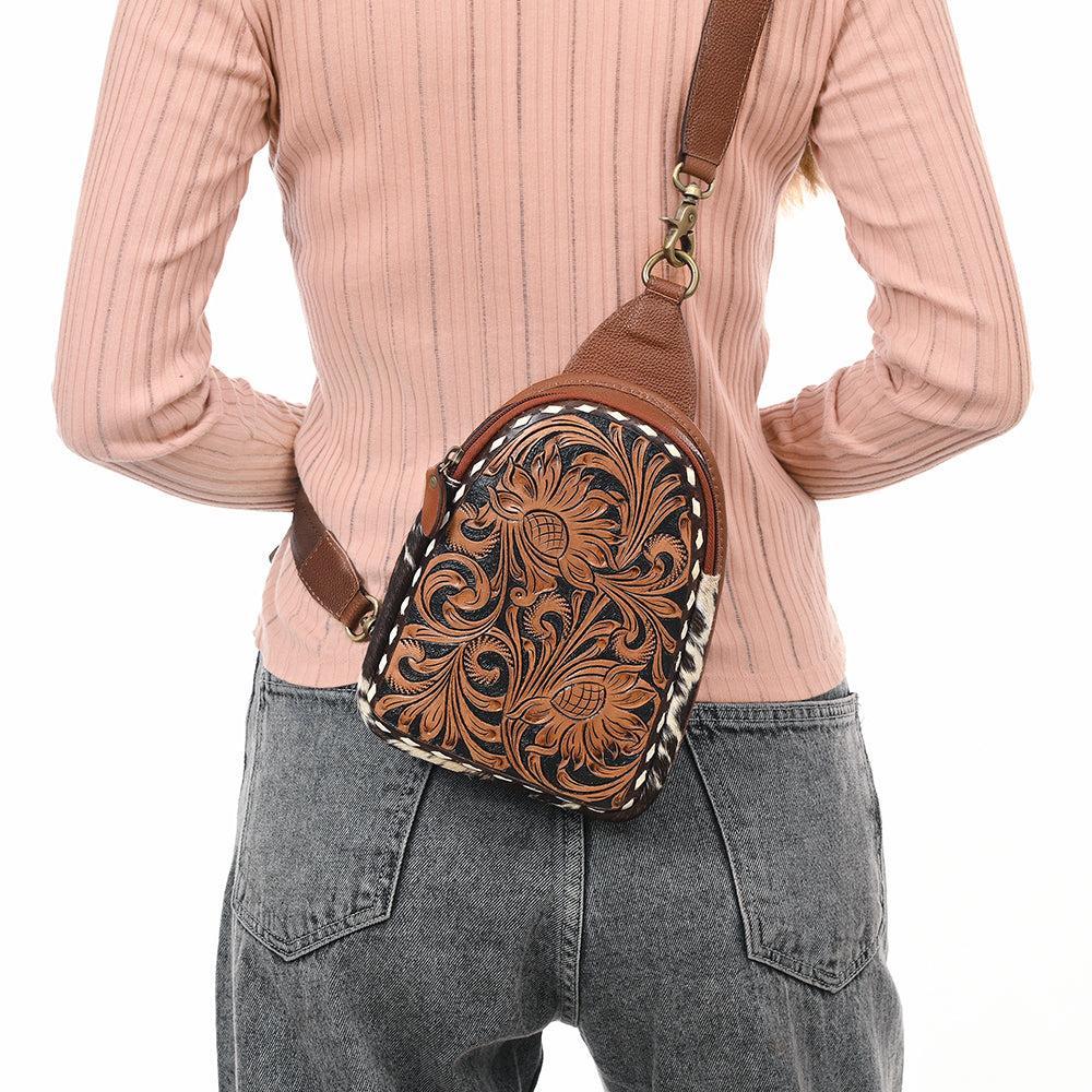 American Darling Sling Beautifully Hand Tooled Genuine Leather