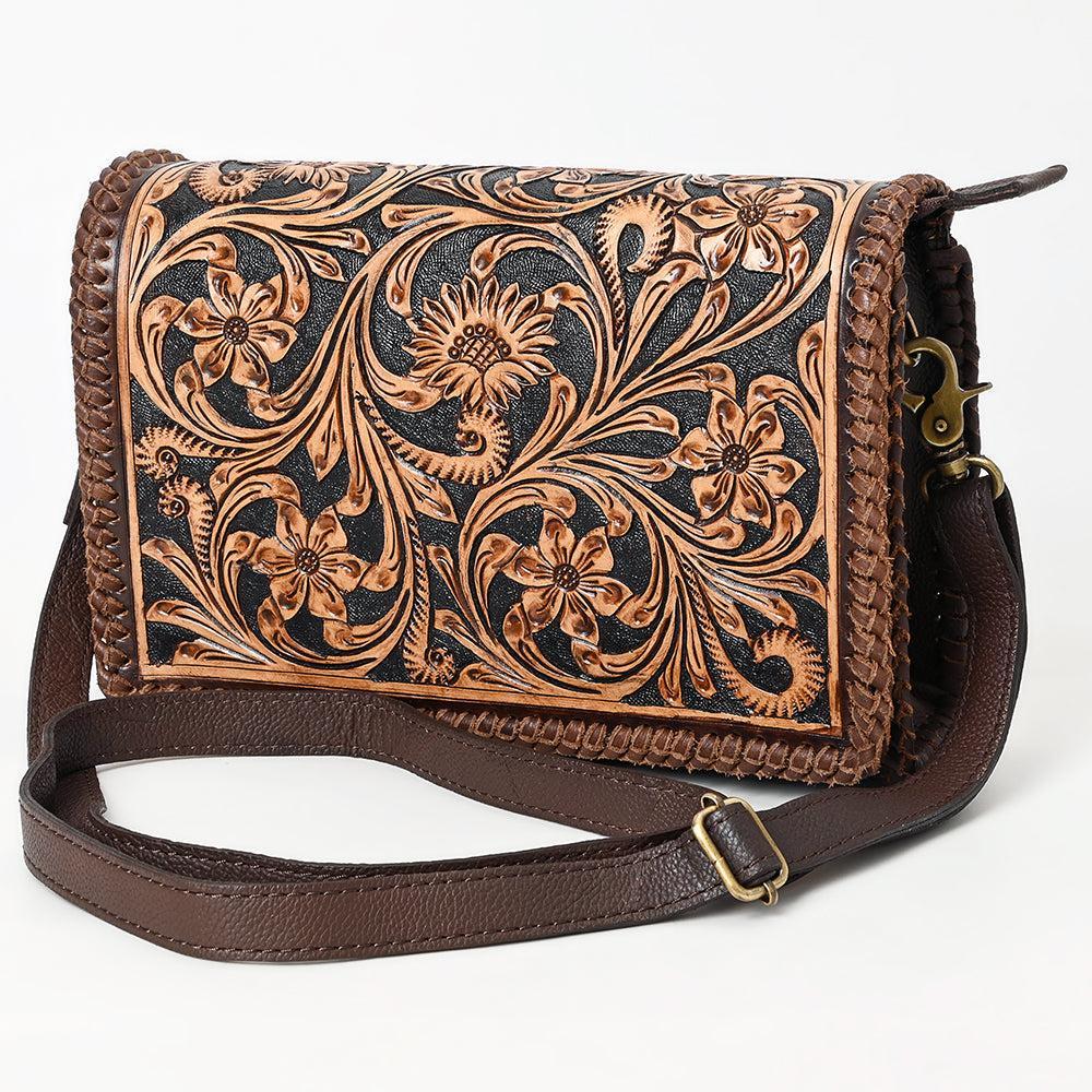 American Darling Crossbody Hand Tooled Genuine Leather