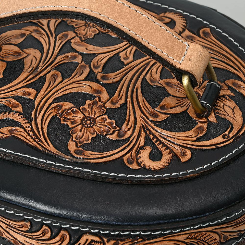 American Darling Hand-Tooled Genuine Leather Jewelry Case