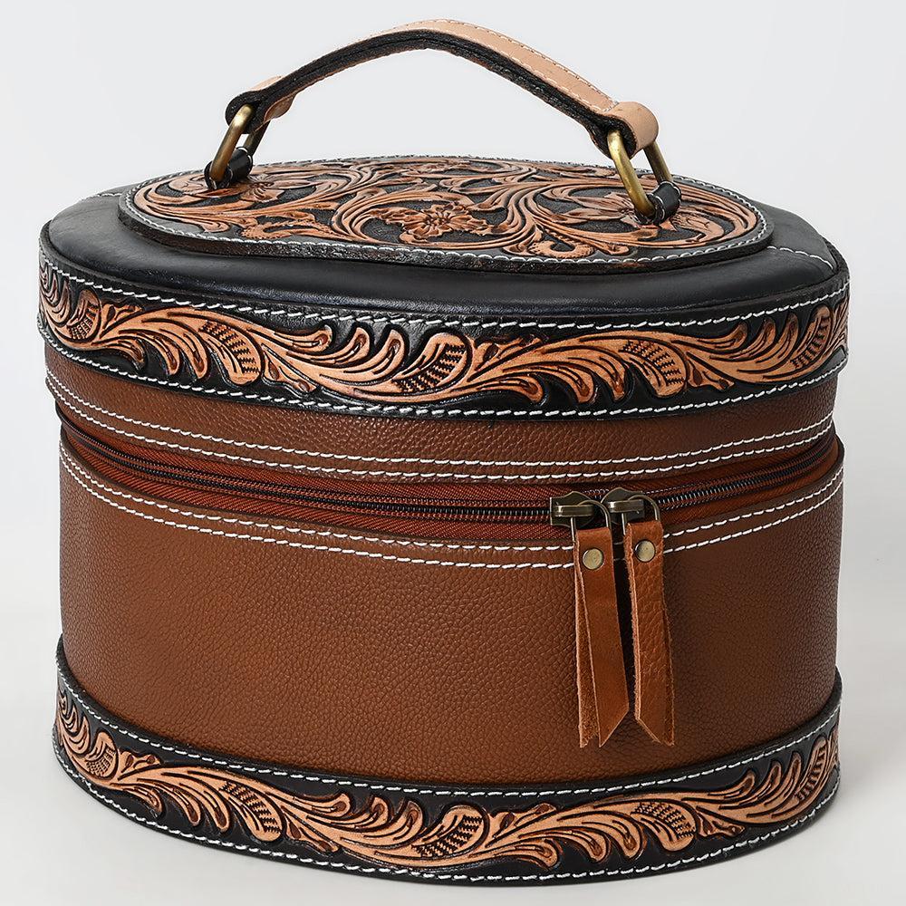 American Darling Hand-Tooled Genuine Leather Jewelry Case