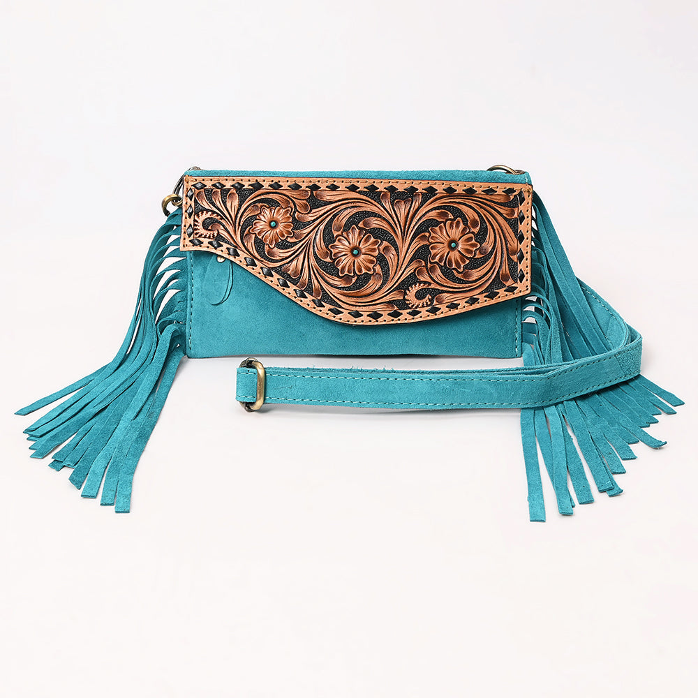American Darling Hand Curved & Suede Bag Genuine Leather Crossbody Bag