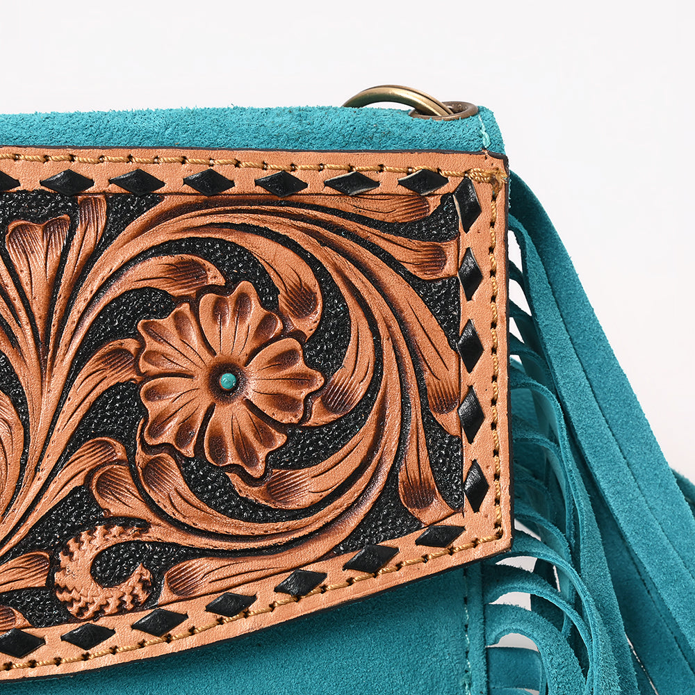 American Darling Hand Curved & Suede Bag Genuine Leather Crossbody Bag