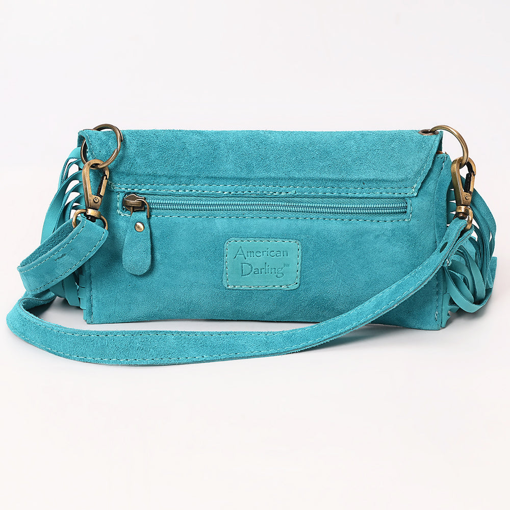 American Darling Hand Curved & Suede Bag Genuine Leather Crossbody Bag