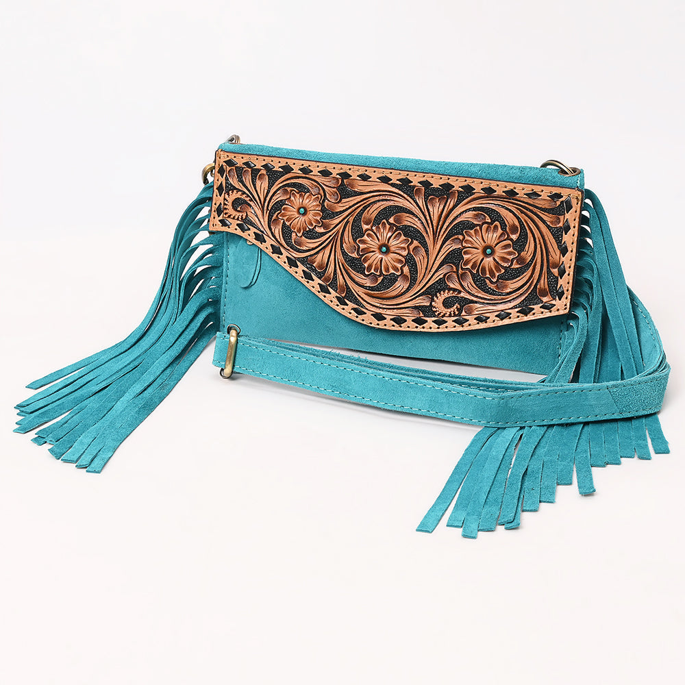 American Darling Hand Curved & Suede Bag Genuine Leather Crossbody Bag