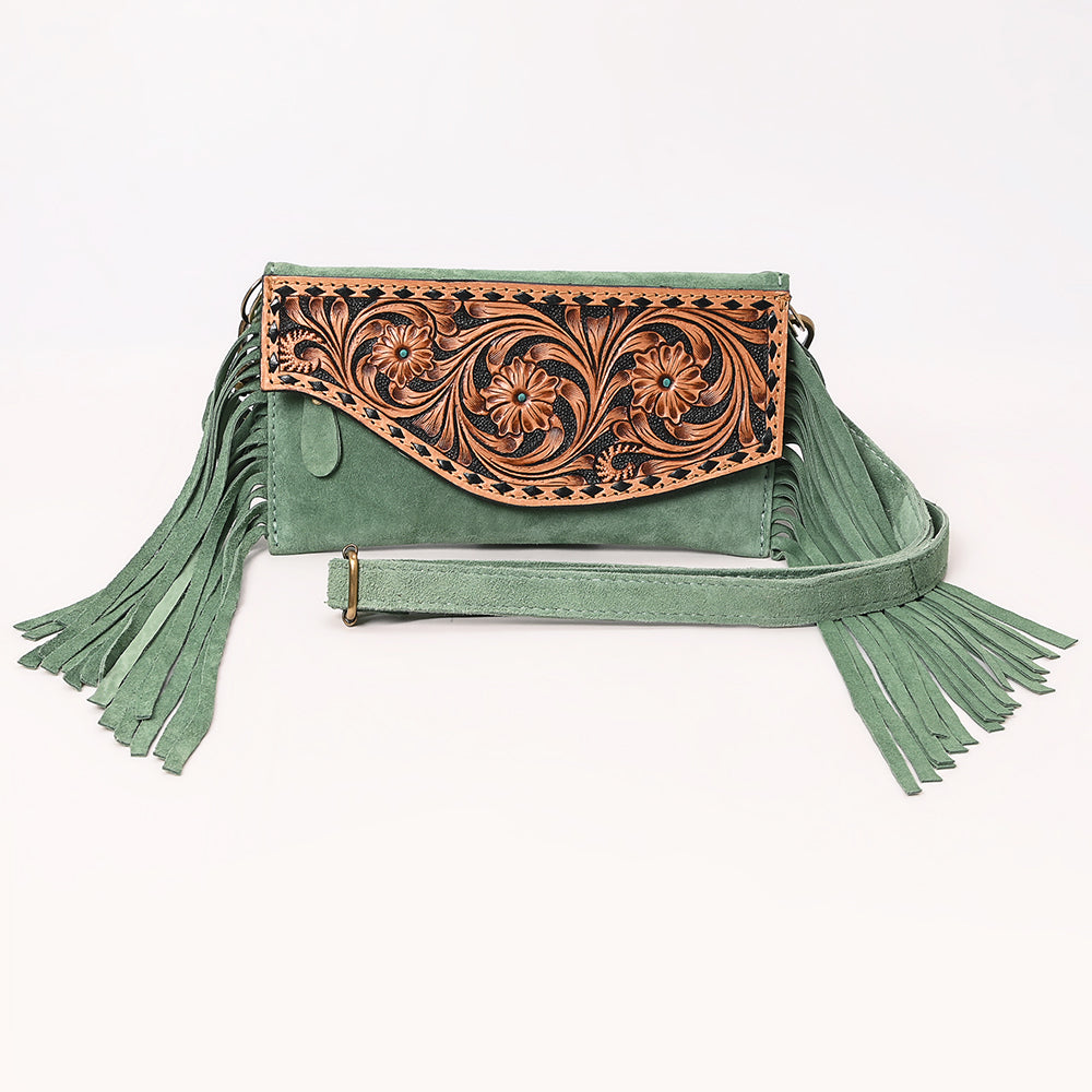 American Darling Hand Curved & Suede Bag Genuine Leather Crossbody Bag