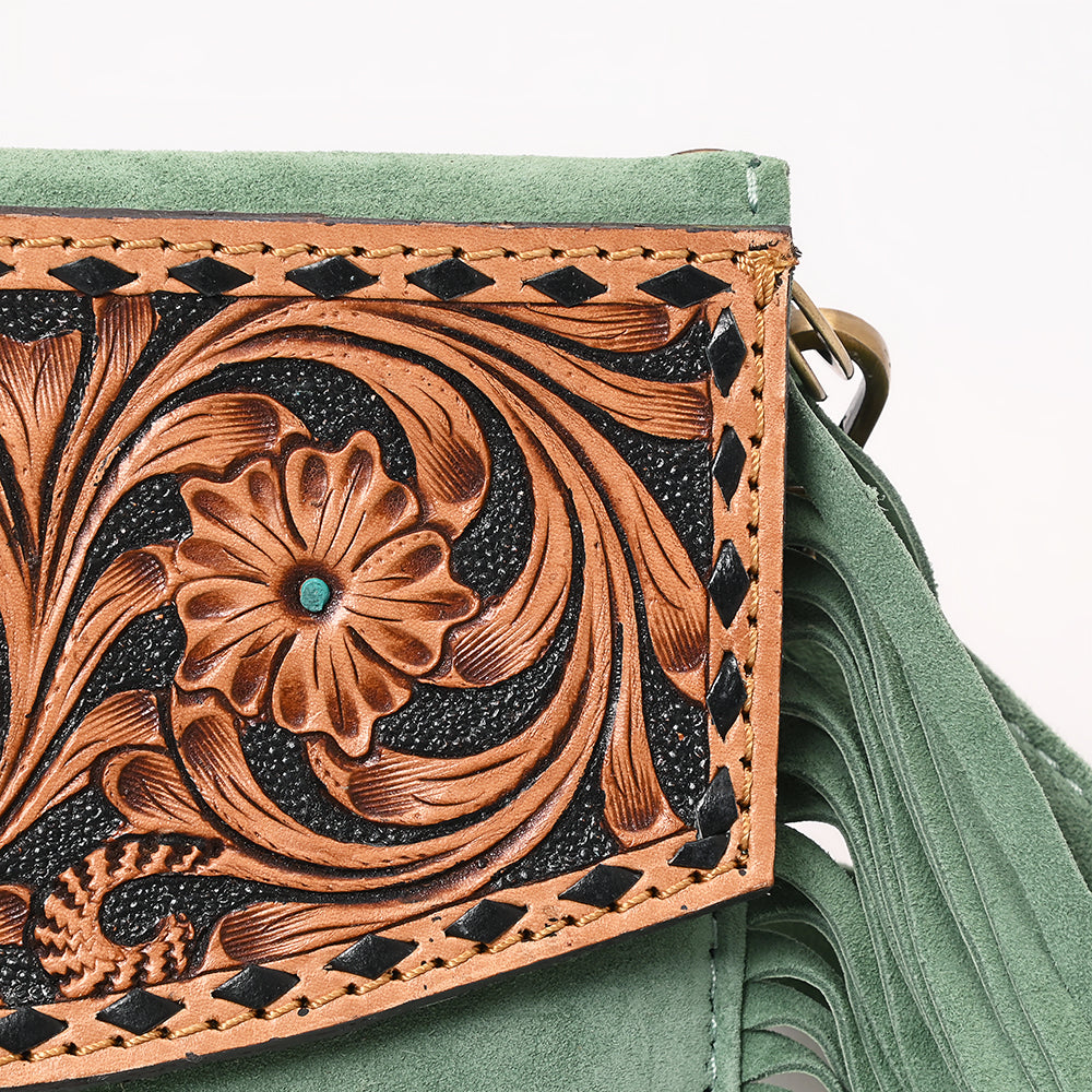 American Darling Hand Curved & Suede Bag Genuine Leather Crossbody Bag