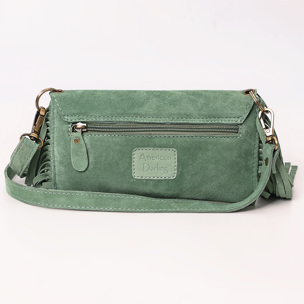 American Darling Hand Curved & Suede Bag Genuine Leather Crossbody Bag