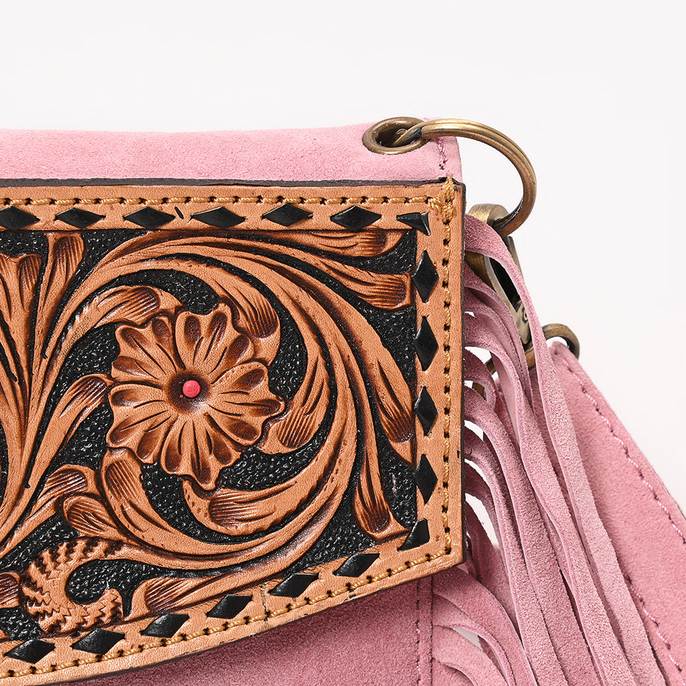 American Darling Hand Curved & Suede Bag Genuine Leather Crossbody Bag