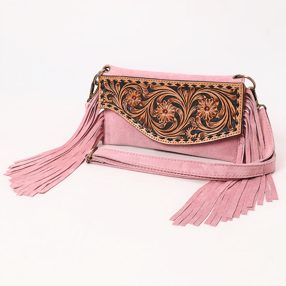 American Darling Hand Curved & Suede Bag Genuine Leather Crossbody Bag