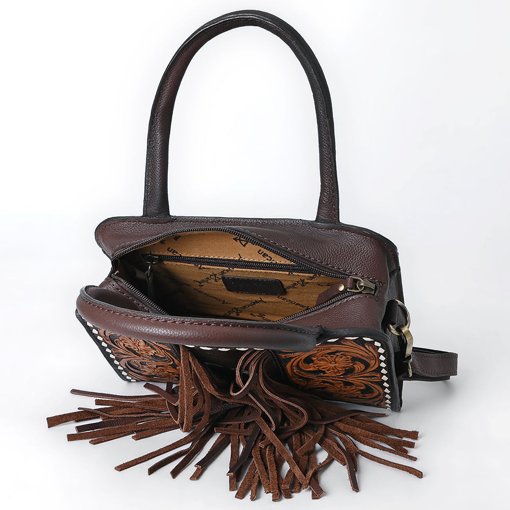 American Darling Tote Hand Tooled Hair-On Genuine Leather
