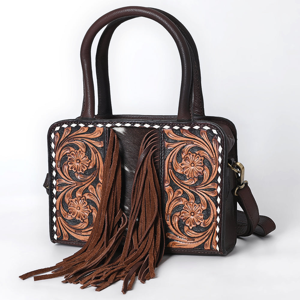 American Darling Tote Hand Tooled Hair-On Genuine Leather