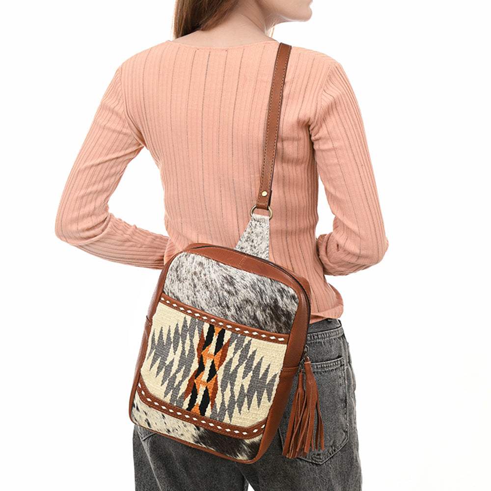 American Darling Hair-On Genuine Leather Sling Bag