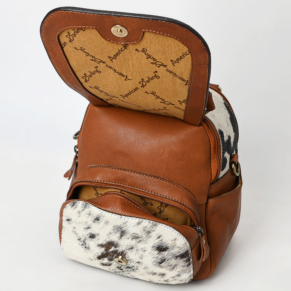 American Darling Backpack Hand Tooled Hair On Genuine Leather Women Bag Western Handbag Purse |