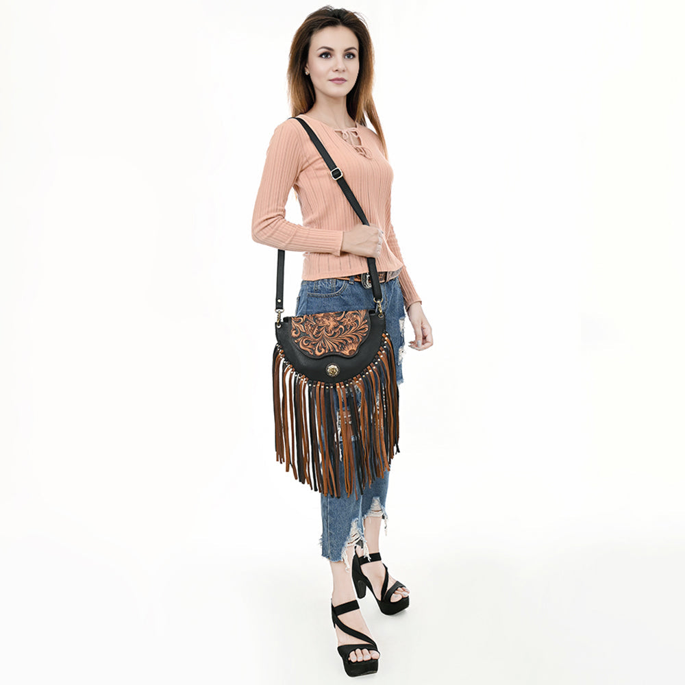 American Darling Small Crossbody Hand Tooled Genuine Leather