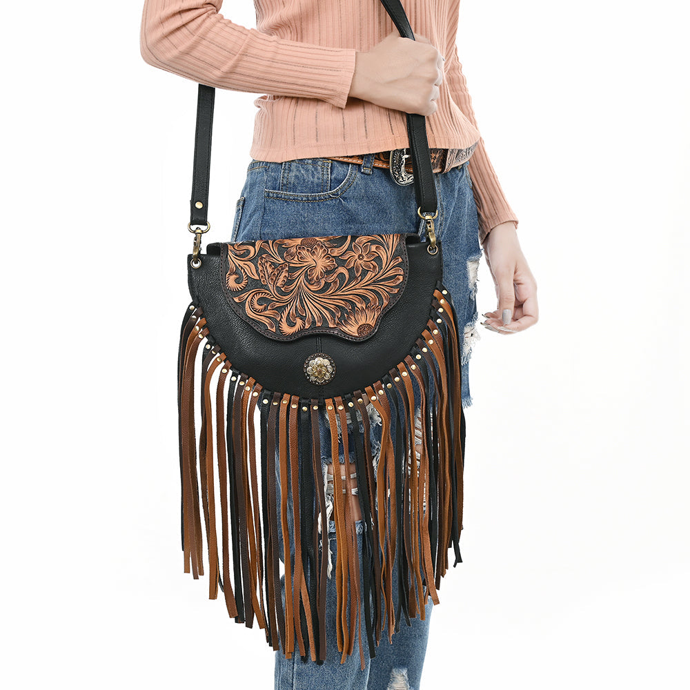 American Darling Small Crossbody Hand Tooled Genuine Leather