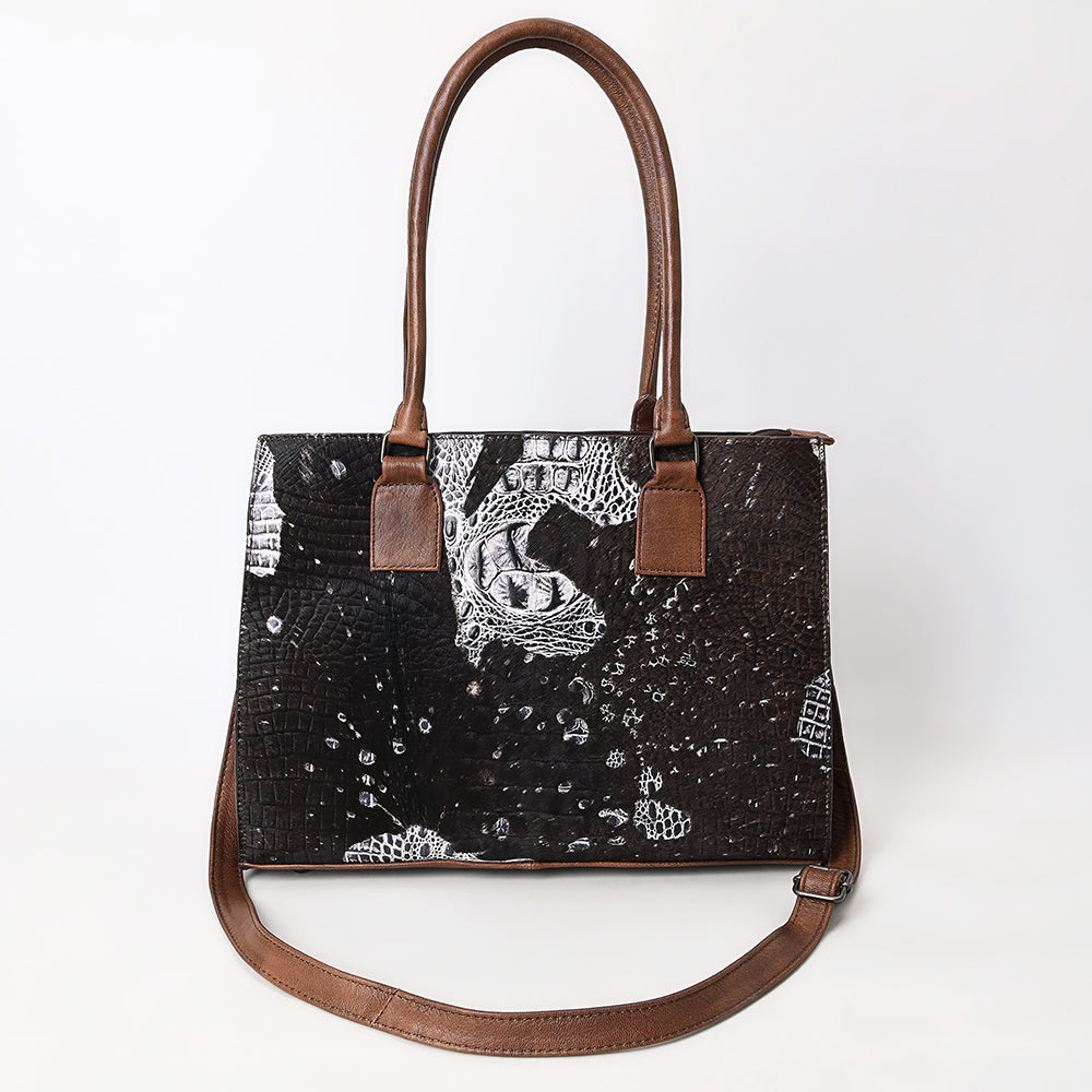 American Darling Crocodile Embossed Genuine Leather Tote