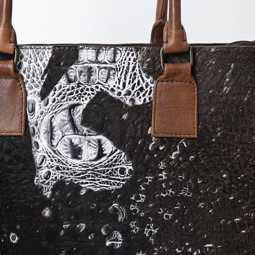 American Darling Crocodile Embossed Genuine Leather Tote