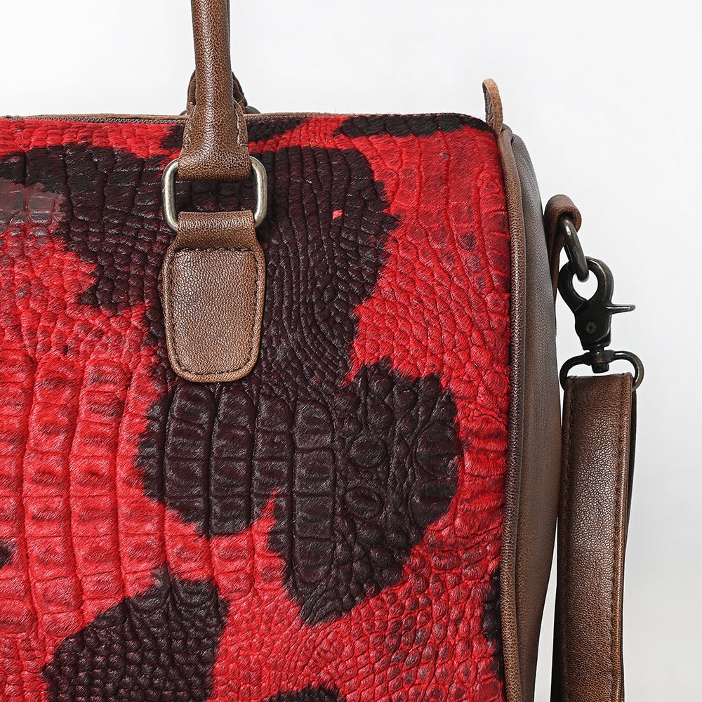 American Darling Western Leather Crocodile Embossed Speedy Bag | Premium Genuine Leather Travel Duffel Bag