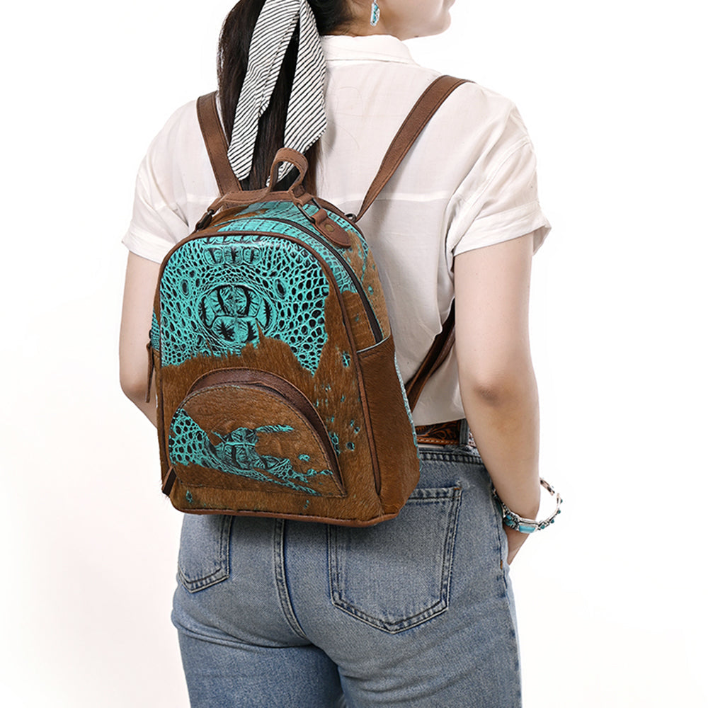 American Darling Backpack Crocodile Embossed Genuine Leather