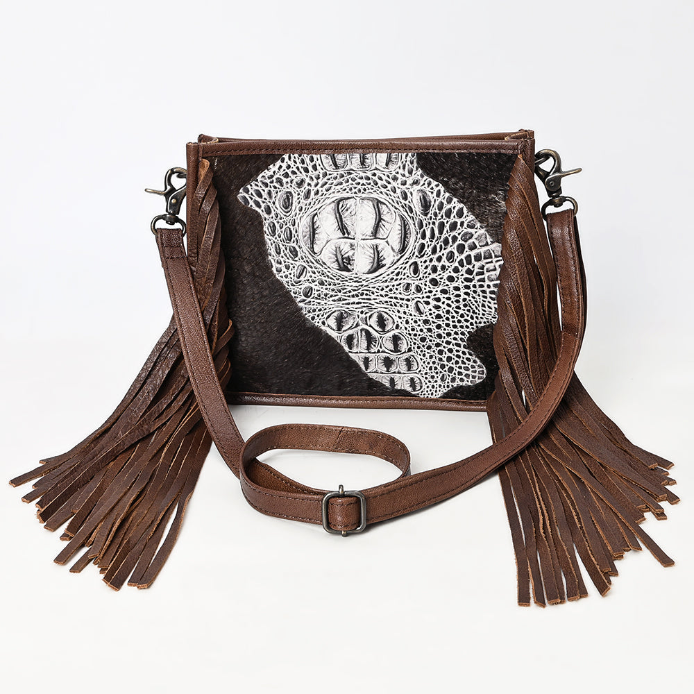 American Darling Cross Body Crocodile Embossed Full Grain Genuine Leather Western Women Bag Handbag Purse Crossbody for Cute