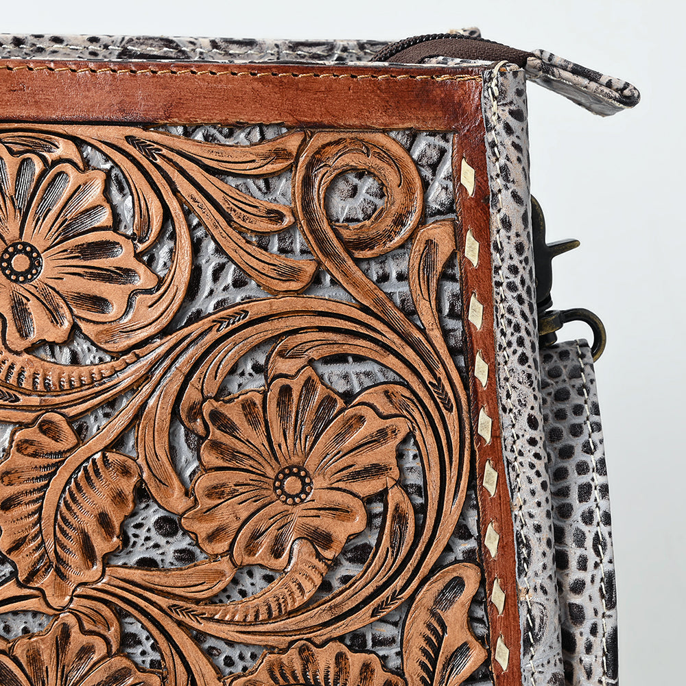 American Darling Large Hand-Tooled Leather Crossbody