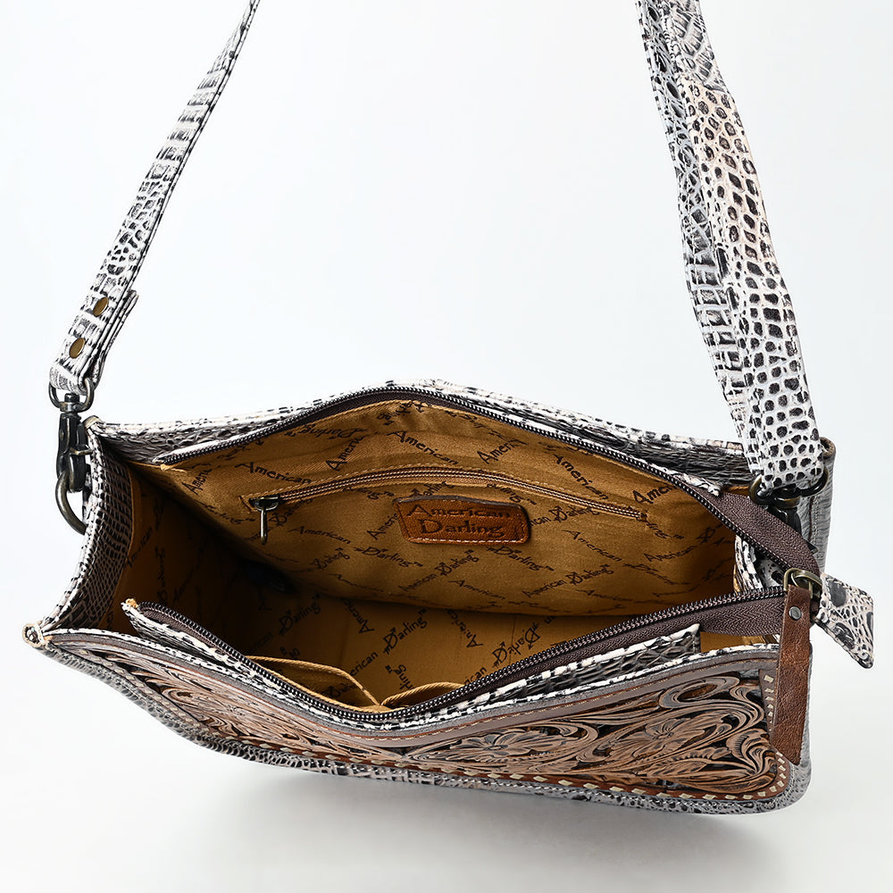 American Darling Large Hand-Tooled Leather Crossbody