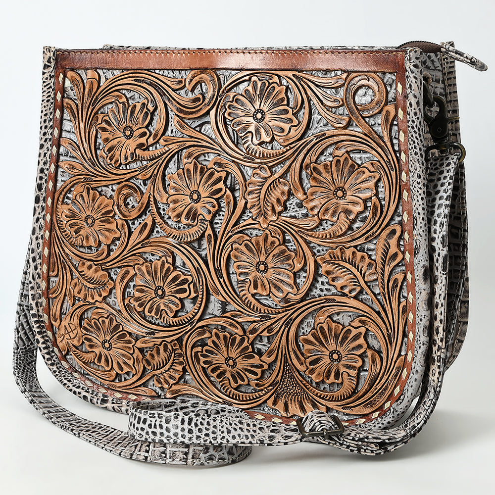 American Darling Large Hand-Tooled Leather Crossbody