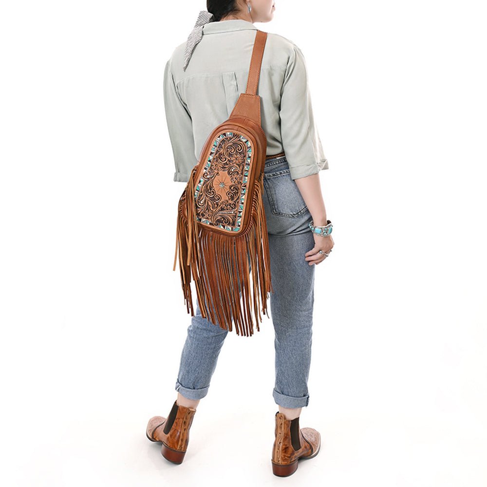 American Darling Sling Hand Tooled Genuine Leather Women Bag Western Handbag Purse| | for