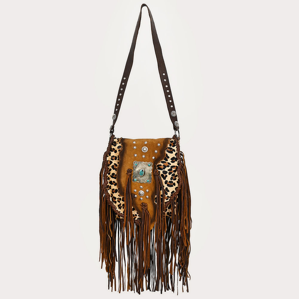American Darling Crossbody Hair On Genuine Leather Women Bag Western Handbag Purse | for Cute