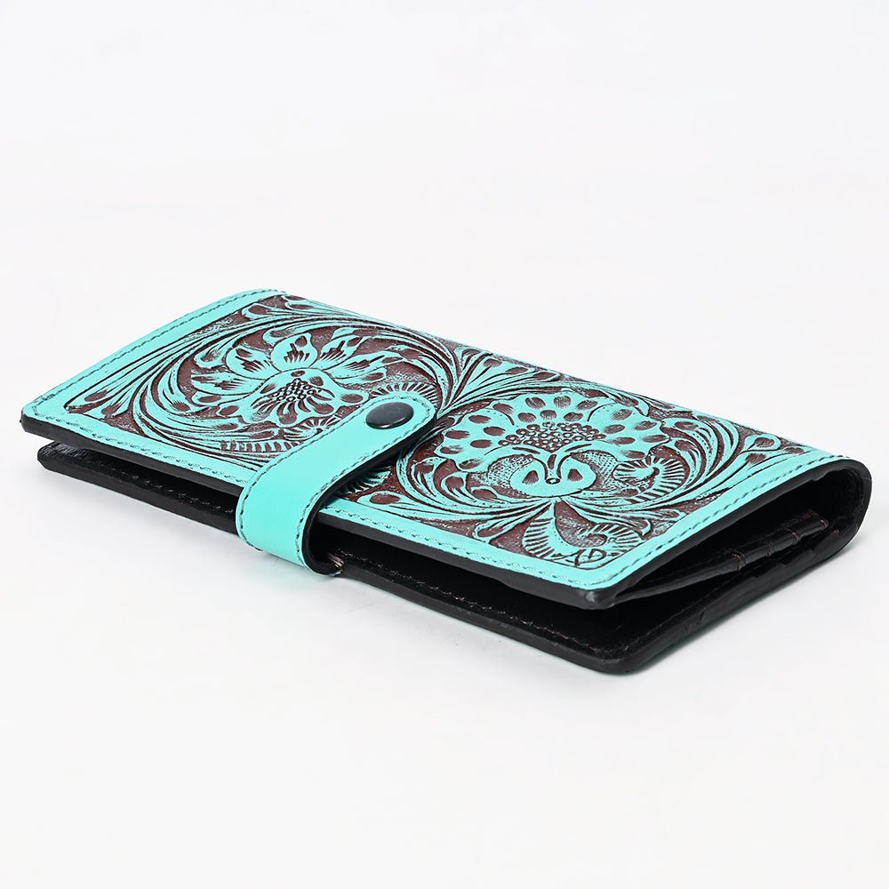 American Darling Clutch Beautifully Hand Tooled Genuine Leather