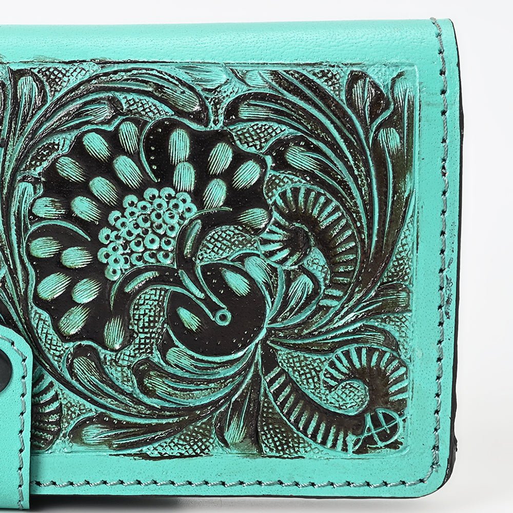 American Darling Clutch Beautifully Hand Tooled Genuine Leather