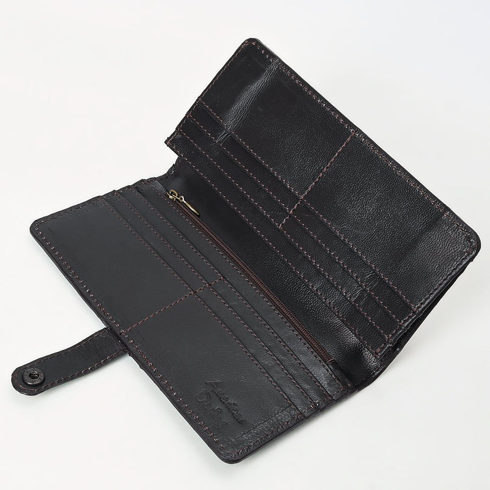 American Darling Clutch Beautifully Hand Tooled Genuine Leather