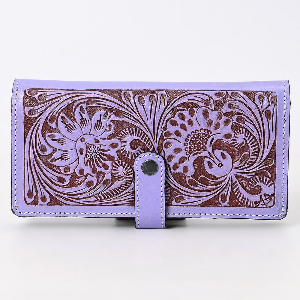 American Darling Clutch Beautifully Hand Tooled Genuine Leather