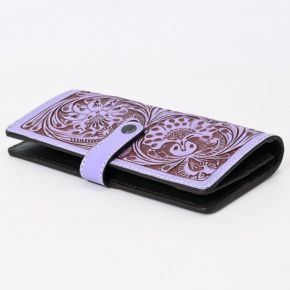 American Darling Clutch Beautifully Hand Tooled Genuine Leather