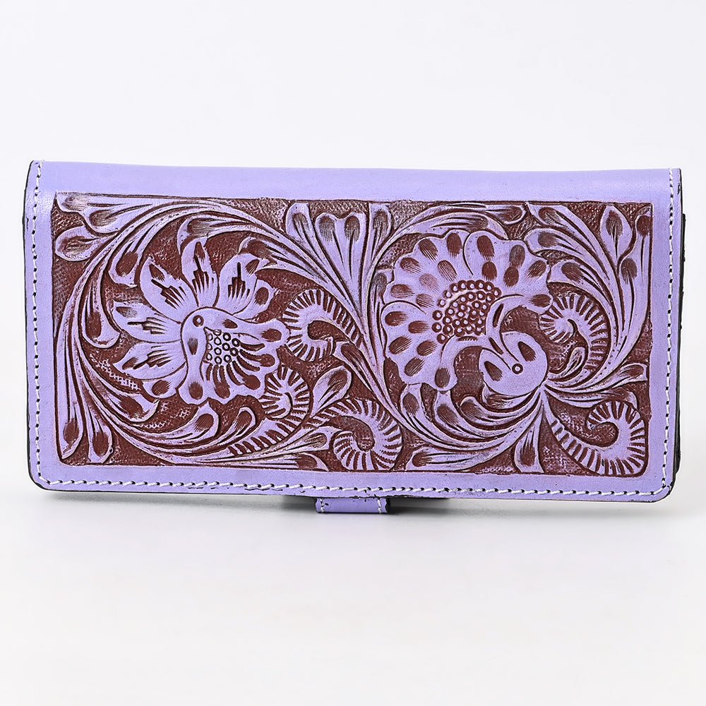 American Darling Clutch Beautifully Hand Tooled Genuine Leather