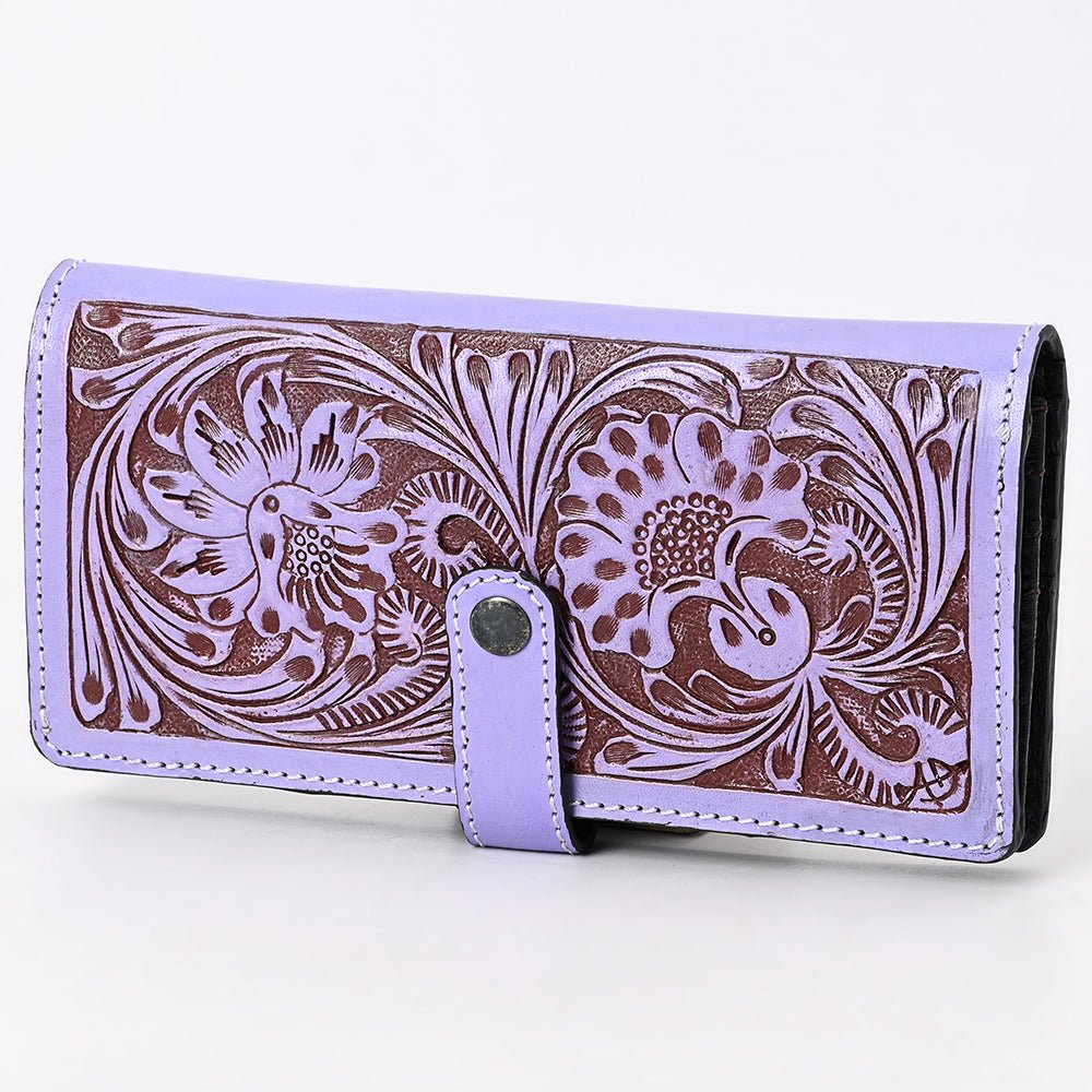 American Darling Clutch Beautifully Hand Tooled Genuine Leather