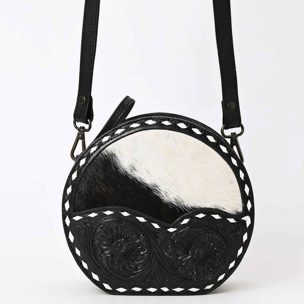 American Darling Canteen Hand Tooled Hair-on Genuine Leather