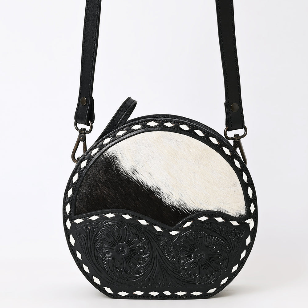 American Darling Canteen Hand Tooled Hair On Genuine Leather Women's Bag Western Handbag Purse | for Women