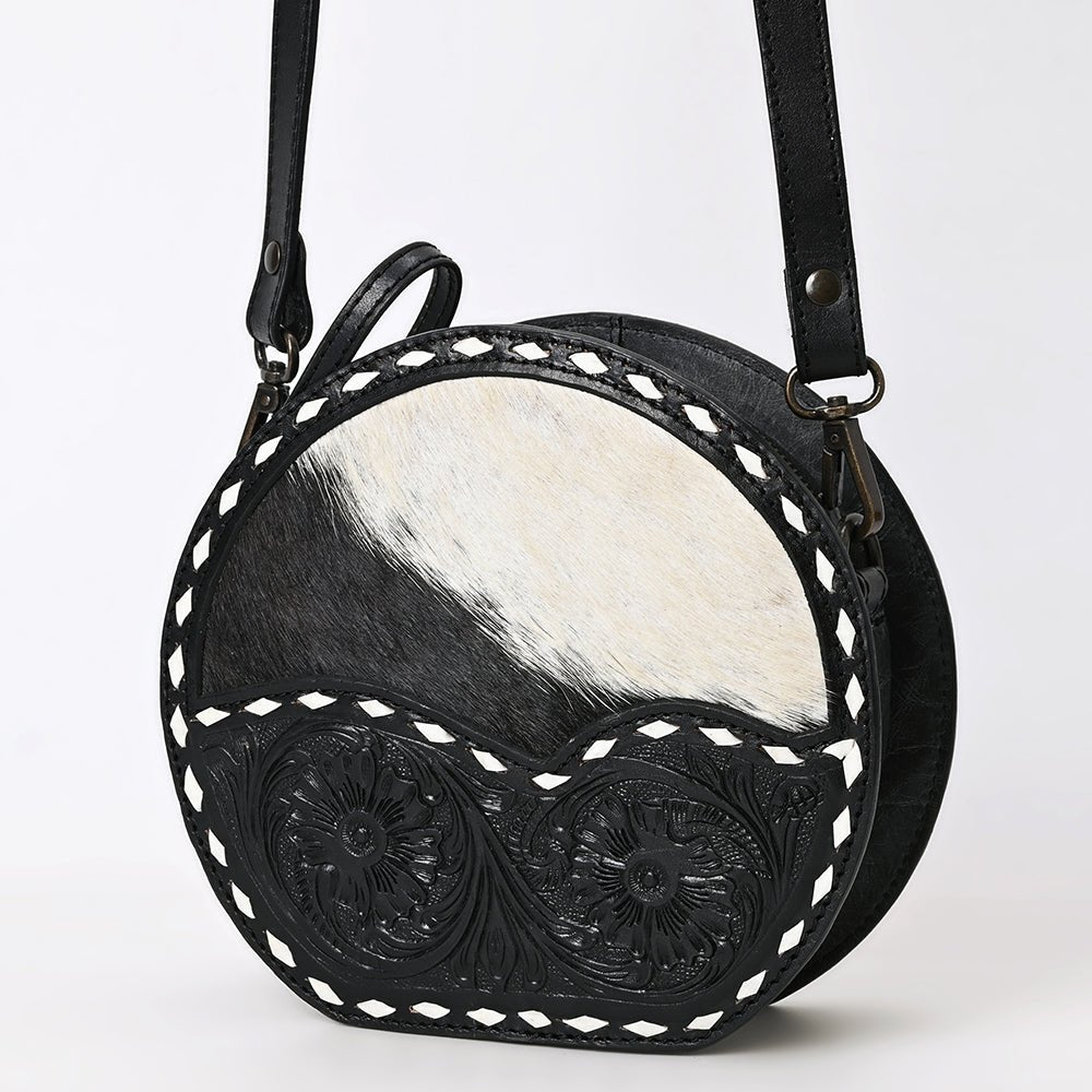 American Darling Canteen Hand Tooled Hair-on Genuine Leather