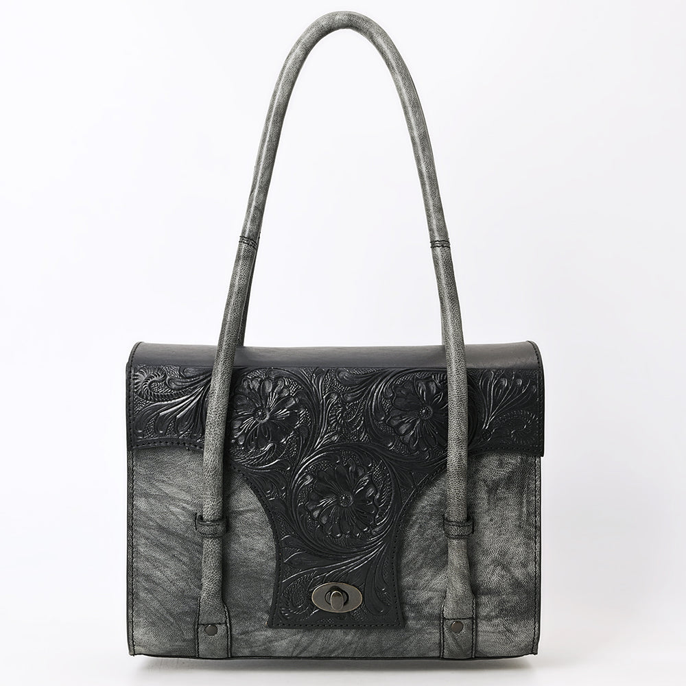 American Darling Briefcase Hand Tooled Hair-on Genuine Leather